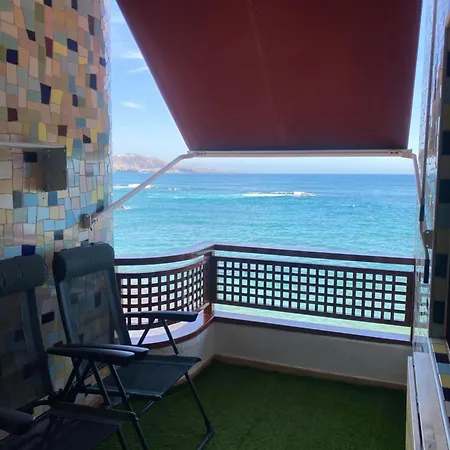 Estudio Luminoso, Primera Linea De Playa De Canteras Lägenhet *